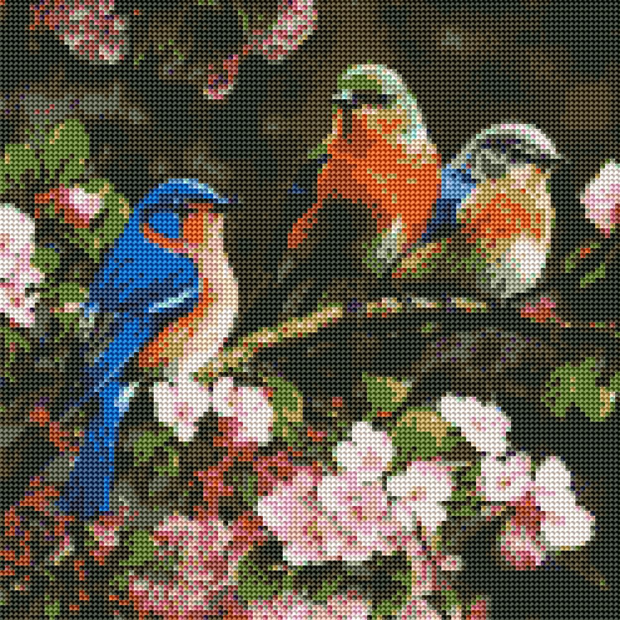Bird of A Feather DIY 5D Diamond Painting by Numbers Kit on Canvas Round Full Drill Rhinestone Embroidery Tulip N Turtle