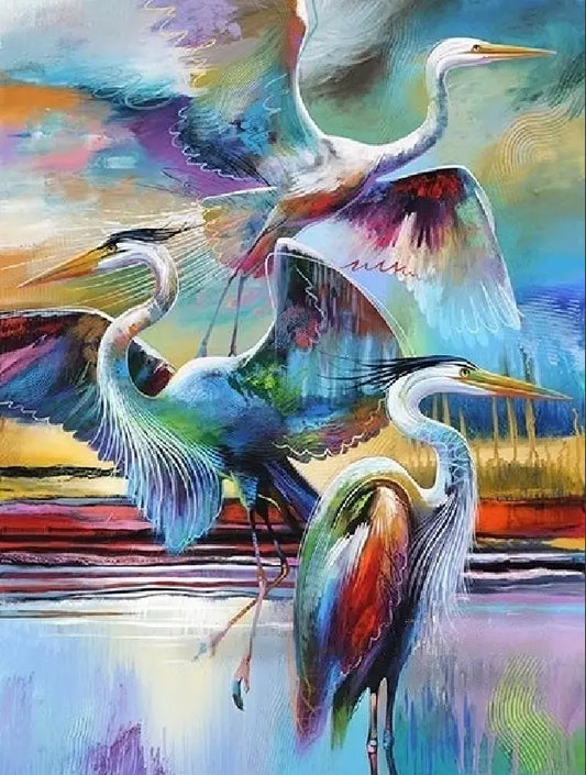 Crane DIY Acrylic Painting by Numbers Kit on Canvas Deepan Enterprises