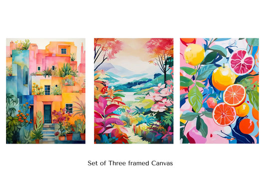 "Nature's Palette" Mini PBN set of three framed paint by number kits 15cm*20cm each. - TULIP N TURTLE
