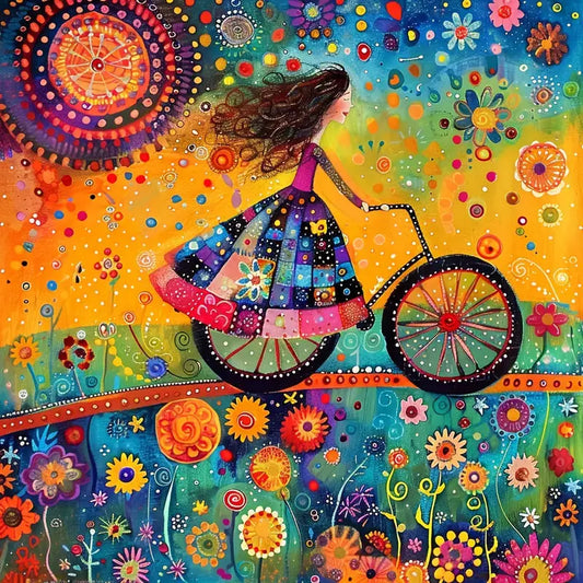 WHEEL OF JOY DIY Acrylic Painting by Numbers Kit on Canvas - TULIP N TURTLE