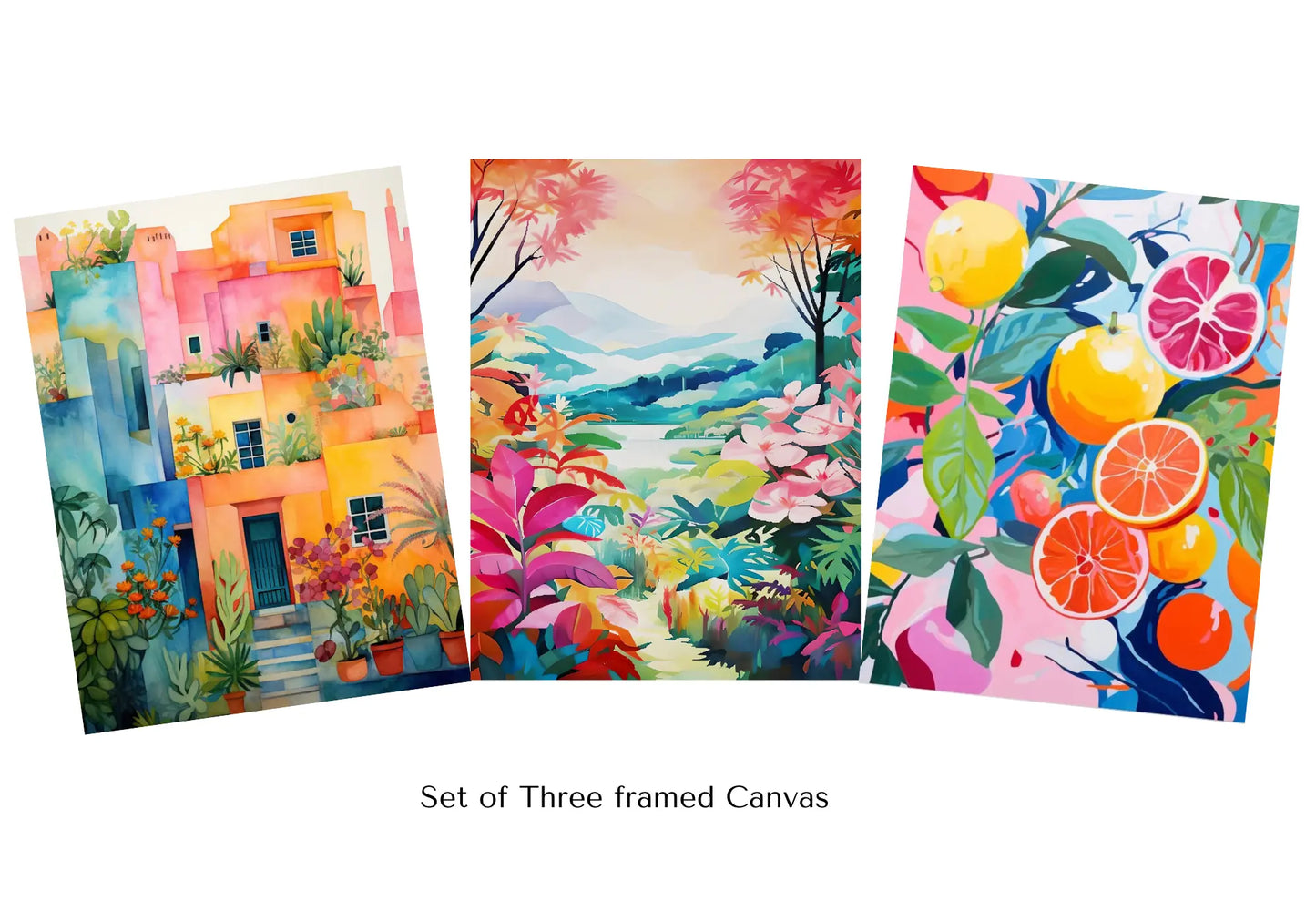 "Nature's Palette" Mini PBN set of three framed paint by number kits 15cm*20cm each. - TULIP N TURTLE