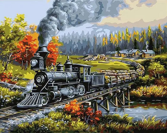 LOG DIY Acrylic Painting by Numbers Kit on Canvas Deepan Enterprises