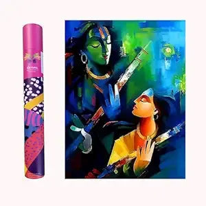Abstract Radha Krishna Da Vinci Series 36 colour rolled canvas DIY Acrylic Painting by Numbers Kit on Canvas… Tulip n Turtle