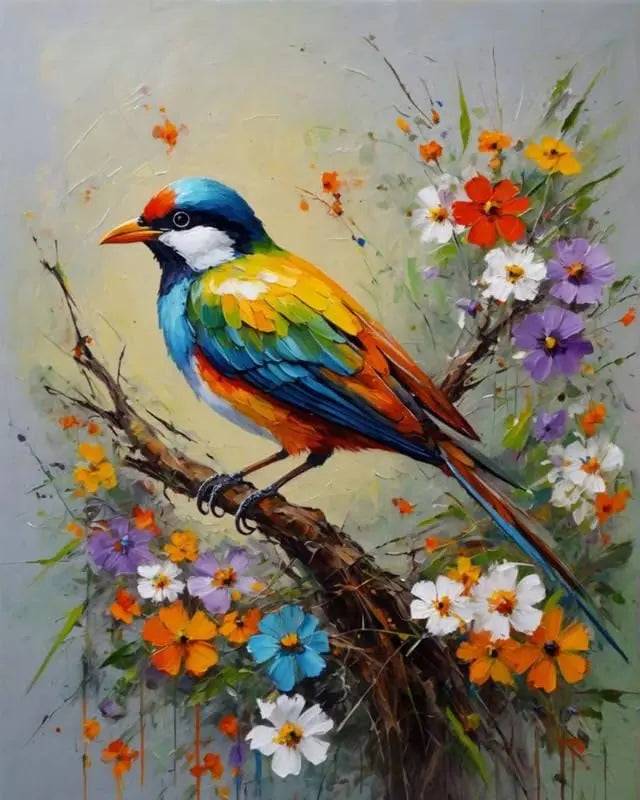 Birdie DIY Acrylic Painting by Numbers Kit on Canvas - TULIP N TURTLE