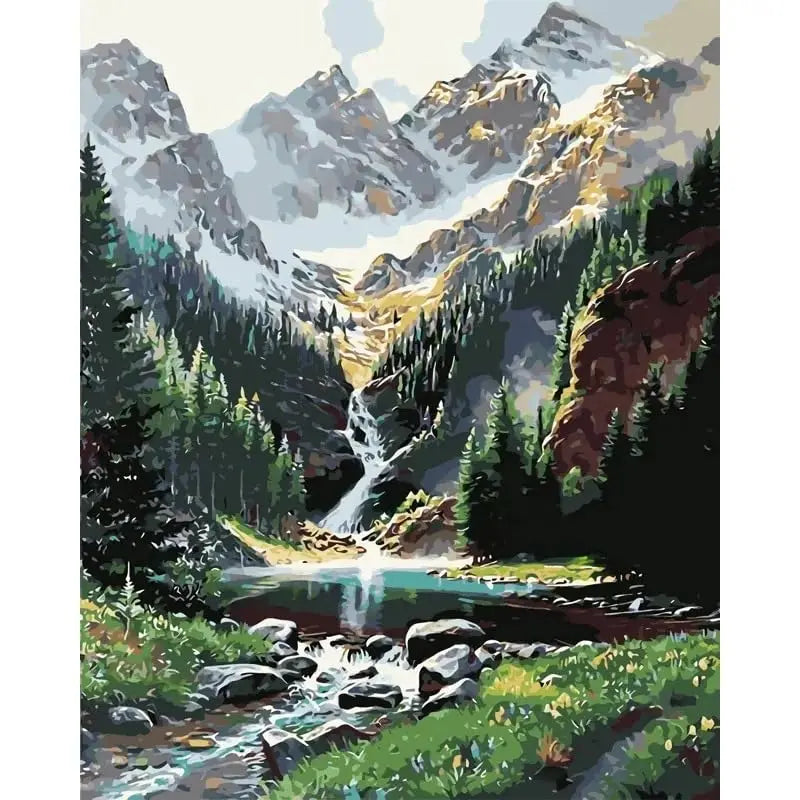 Alpine DIY Acrylic Painting by Numbers Kit on Canvas Deepan Enterprises