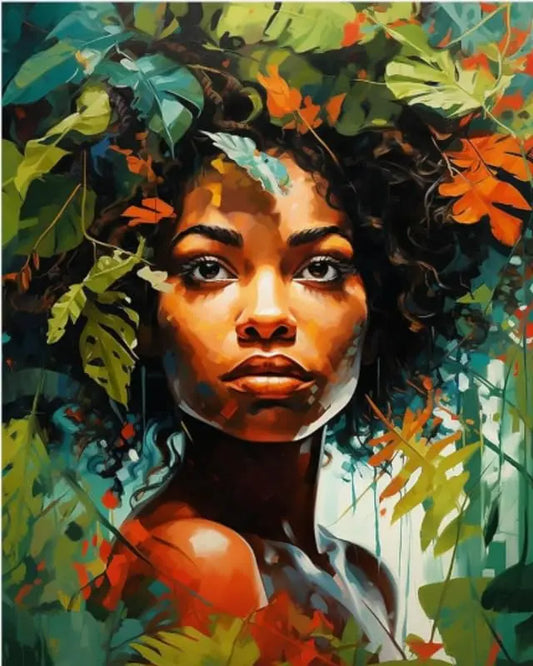 Jungle Muse DIY Acrylic Painting by Numbers Kit on Canvas - TULIP N TURTLE