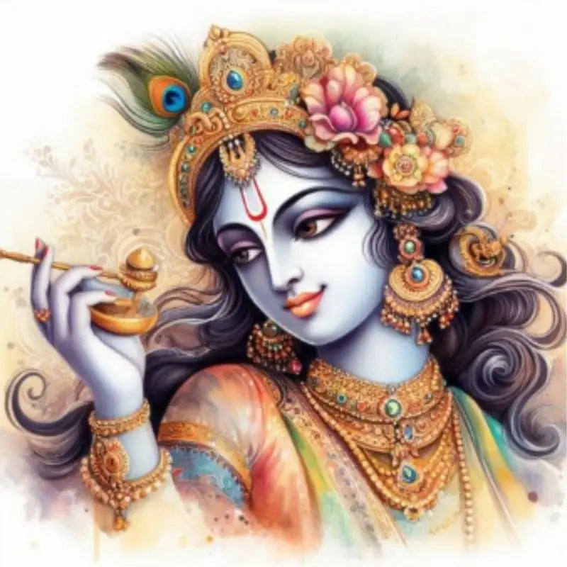 Krishna DIY Acrylic Painting by Numbers Kit on Canvas - TULIP N TURTLE