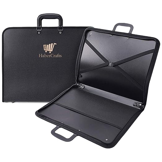Portfolio Case Art Folder Artist Presentation Carry Case Art Portfolio With Carrying Strap Water Resistant Vinyl Storage Pocket Protection Zip Student Professionals Drawing Painting Sketch Bag (A3) - TULIP N TURTLE