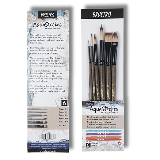 Brustro AquaStrokes Artist Brushes | Set of 6 |