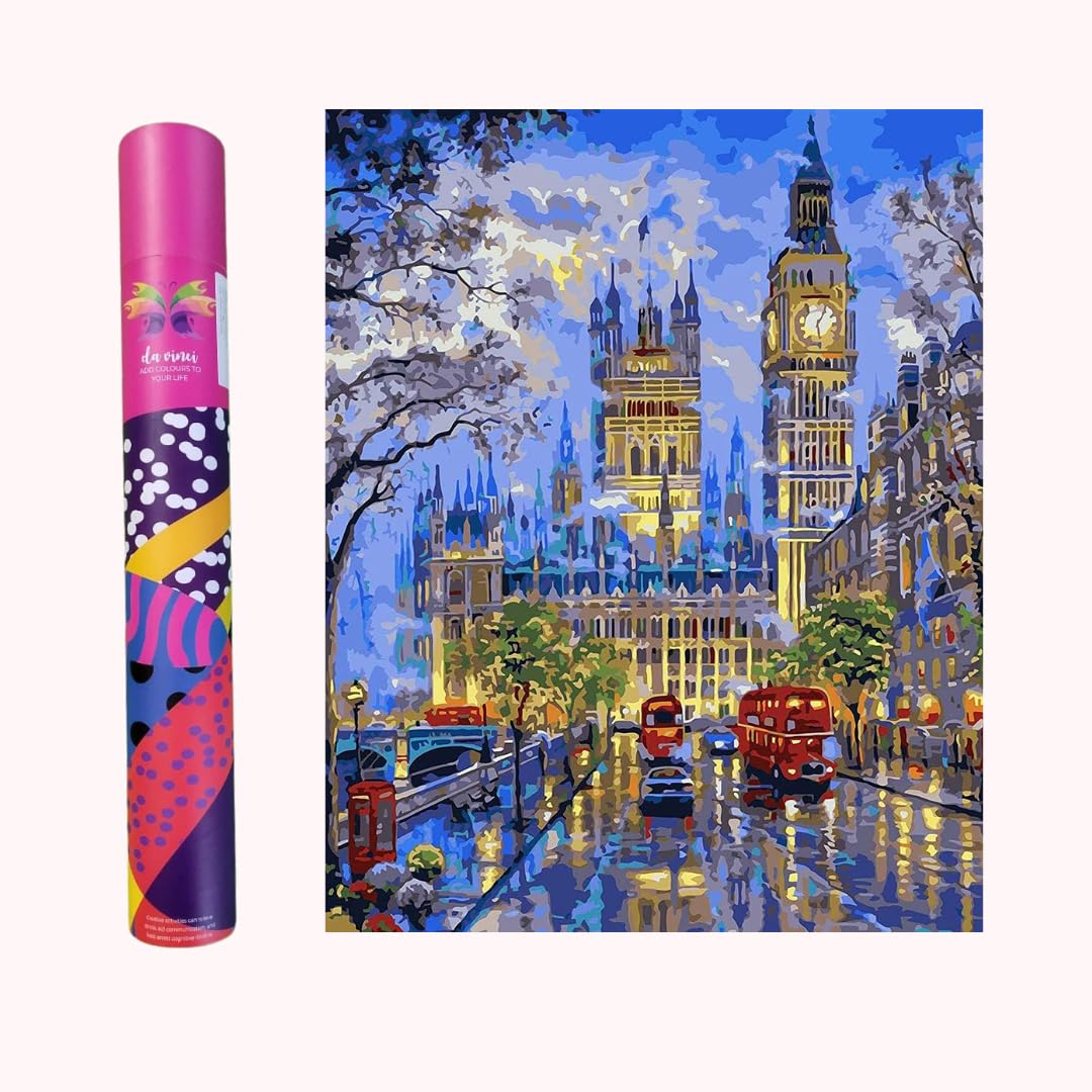 Big Ben Da Vinci Series 36 colour rolled canvas DIY Acrylic Painting by Numbers Kit on Canvas… - TULIP N TURTLE