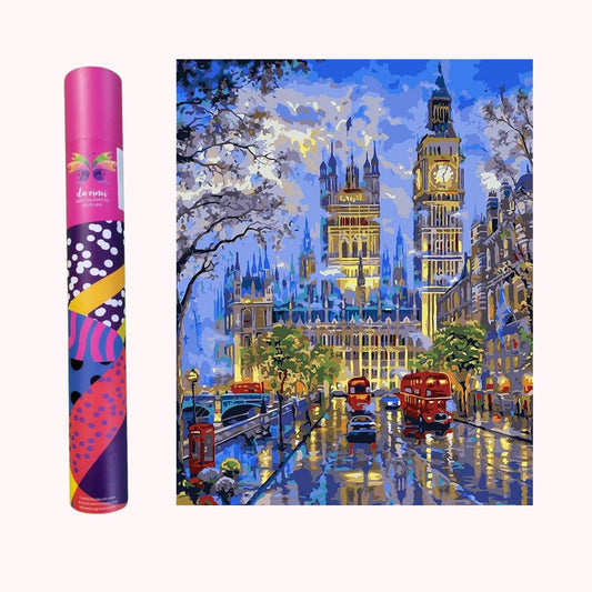 Big Ben Da Vinci Series 36 colour rolled canvas DIY Acrylic Painting by Numbers Kit on Canvas… - TULIP N TURTLE