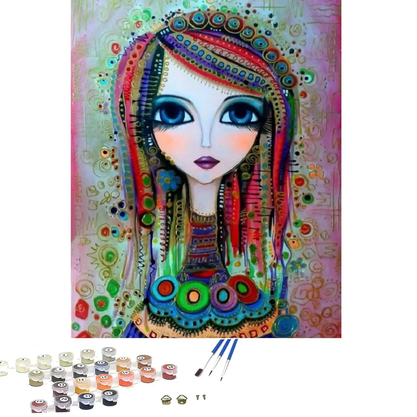 AVI DIY Acrylic Painting by Numbers Kit on Canvas - TULIP N TURTLE