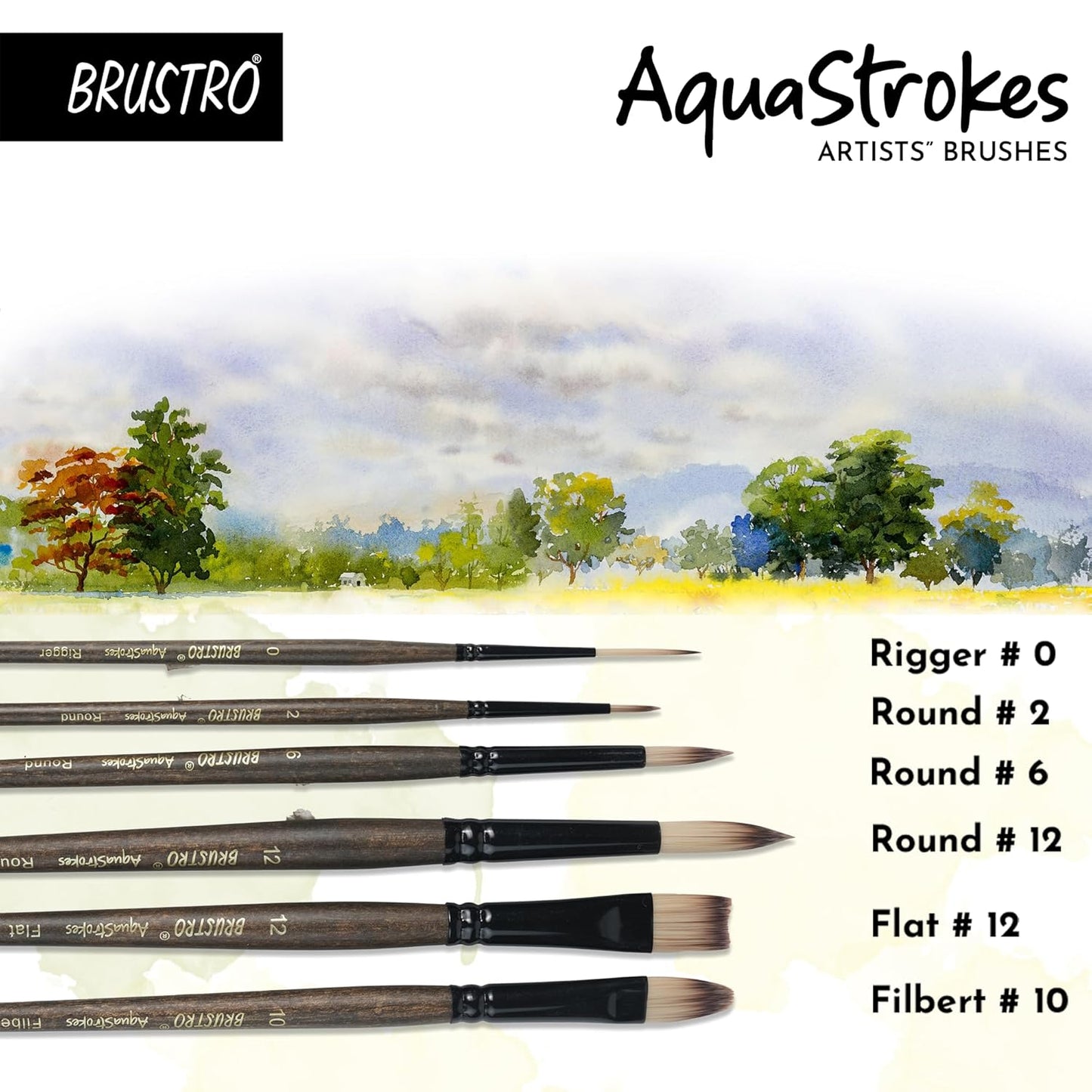 Brustro AquaStrokes Artist Brushes | Set of 6 |