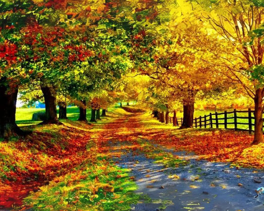 AUTUMN DIY Acrylic Painting by Numbers Kit on Canvas… - TULIP N TURTLE