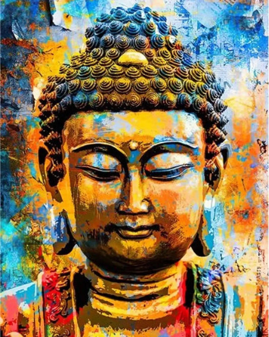 Buddha Enchanted DIY Acrylic Painting by Numbers Kit on Canvas Deepan Enterprises