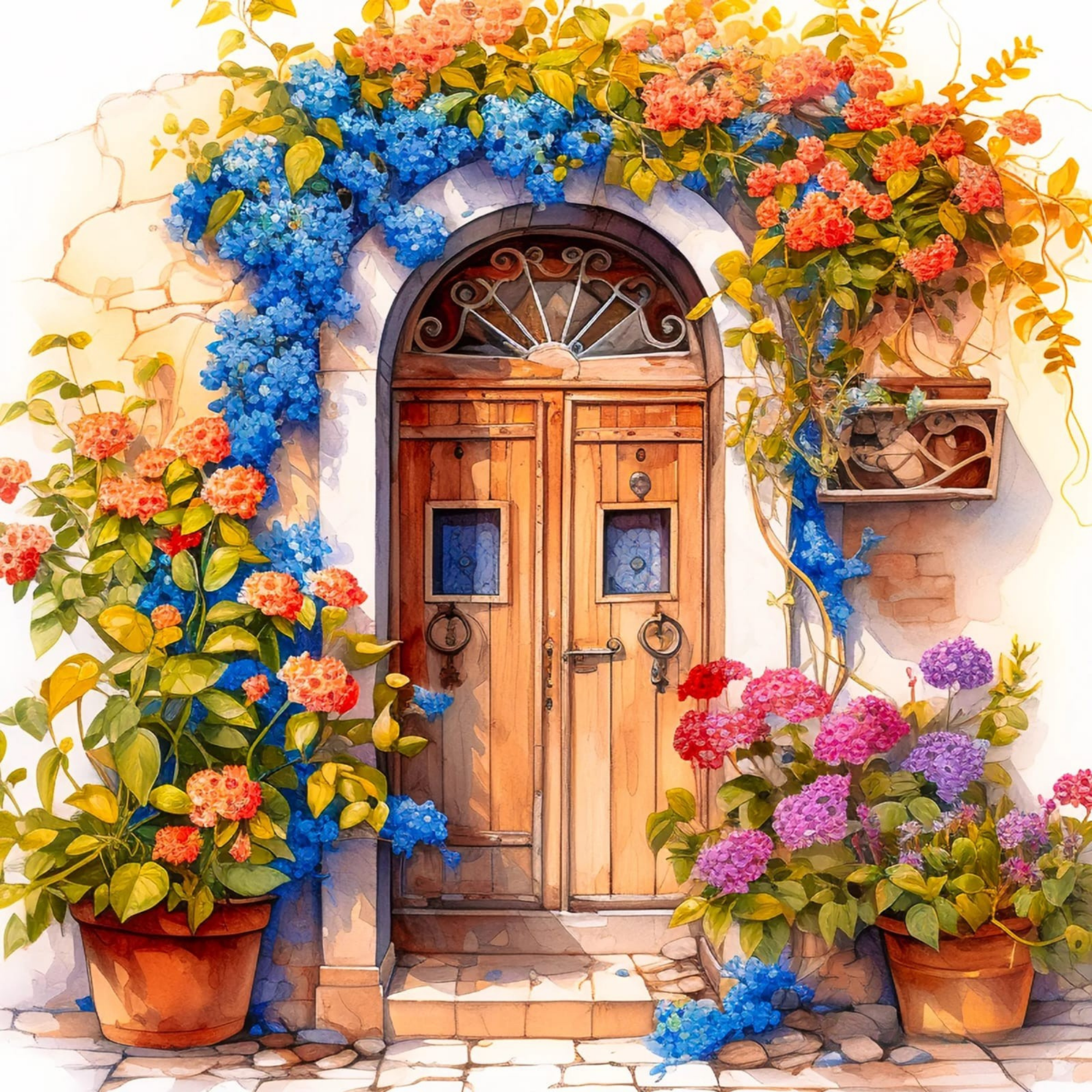 Blossom Boulevard DIY Acrylic Painting by Numbers Kit on Canvas. Deepan Enterprises