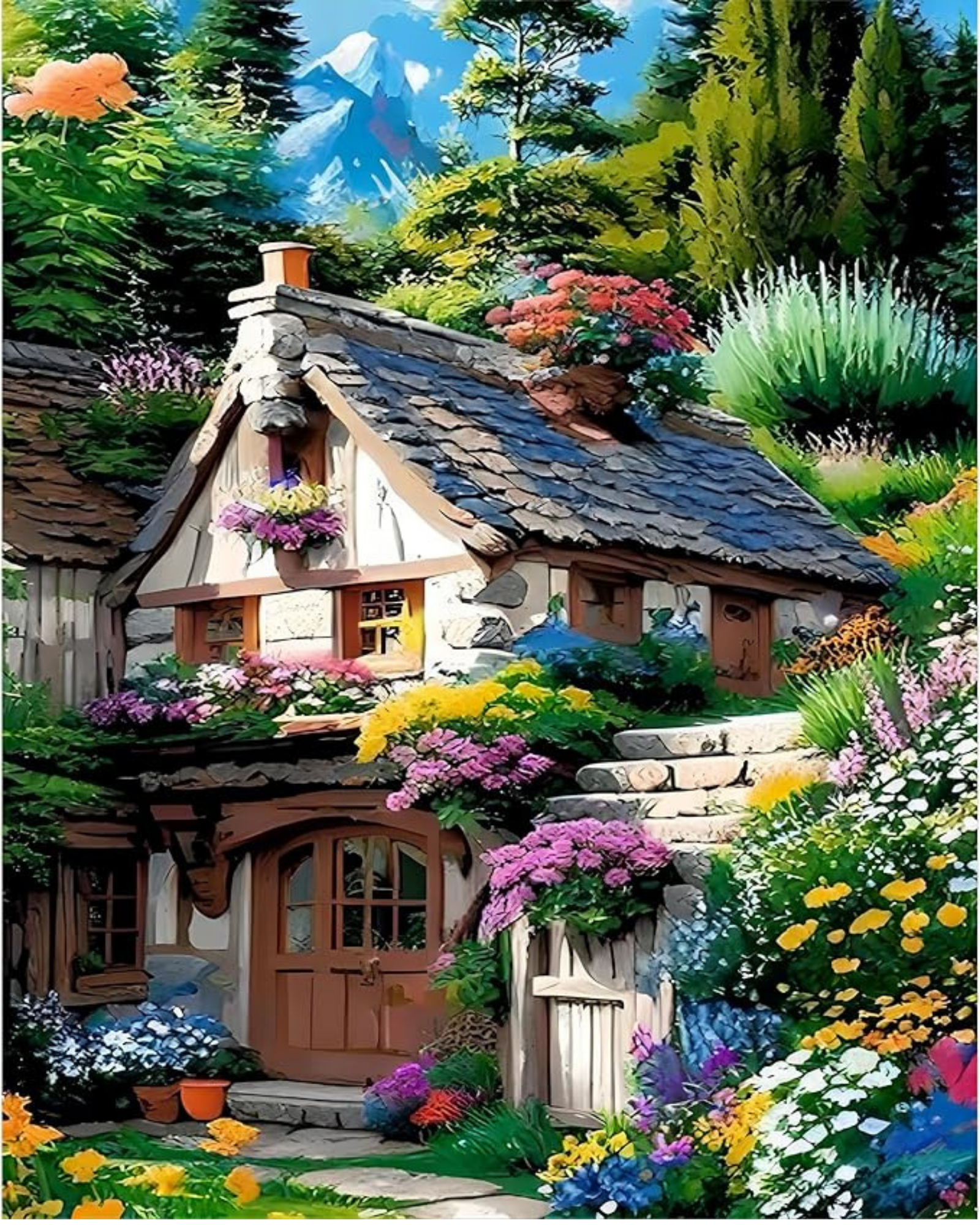 BLOOMSTEAD DIY Acrylic Painting by Numbers Kit on Canvas. Deepan Enterprises