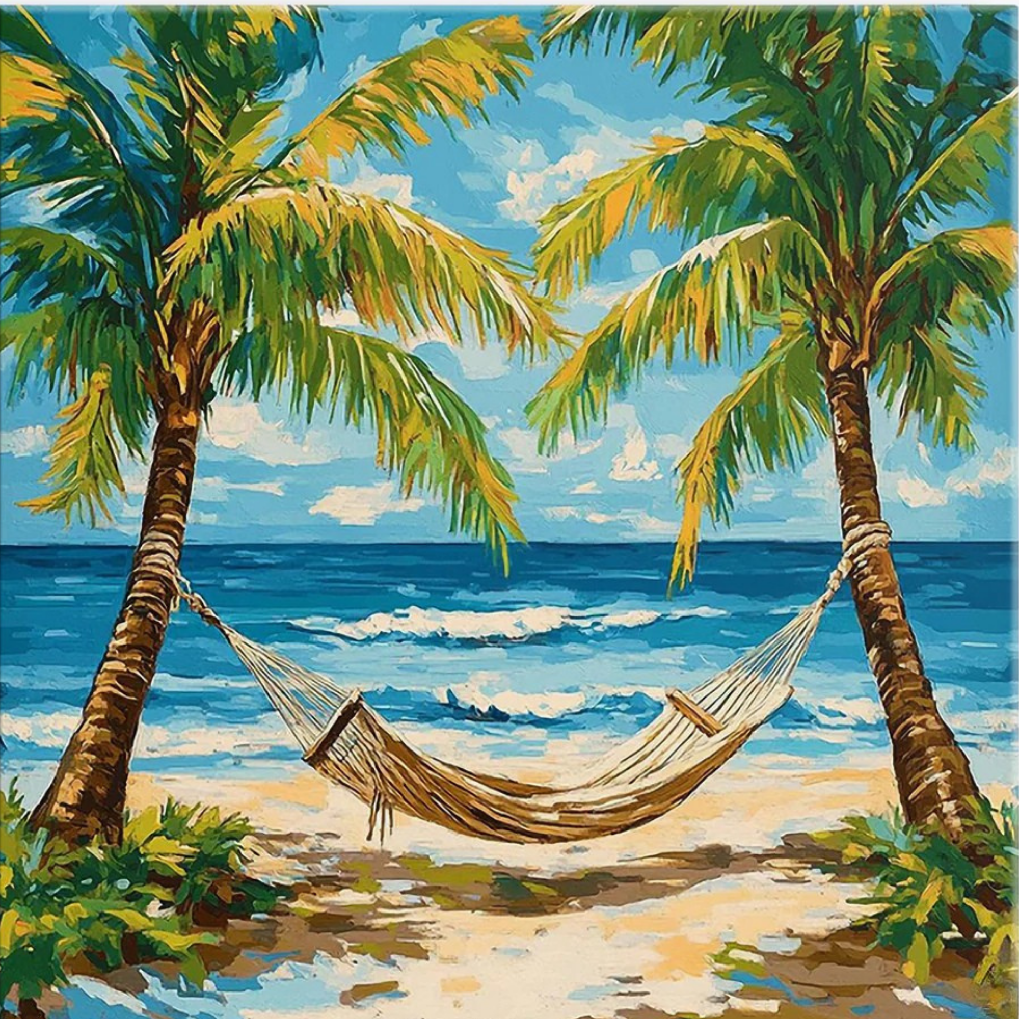 Sunny Vibes DIY Acrylic Painting by Numbers Kit on Canvas Deepan Enterprises
