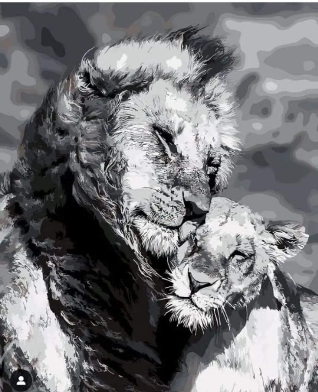 LION DIY Acrylic Painting by Numbers Kit on Canvas… Tulip n Turtle