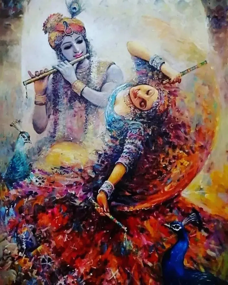 Dandia Krishna Radha DIY 5D Diamond Painting by Numbers Kit  on Canvas  Full Drill Rhinestone Embroidery Cross Stitch Pictures … Tulip N Turtle