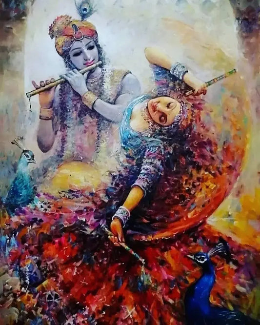 Dandia Krishna Radha DIY 5D Diamond Painting by Numbers Kit  on Canvas  Full Drill Rhinestone Embroidery Cross Stitch Pictures … Tulip N Turtle