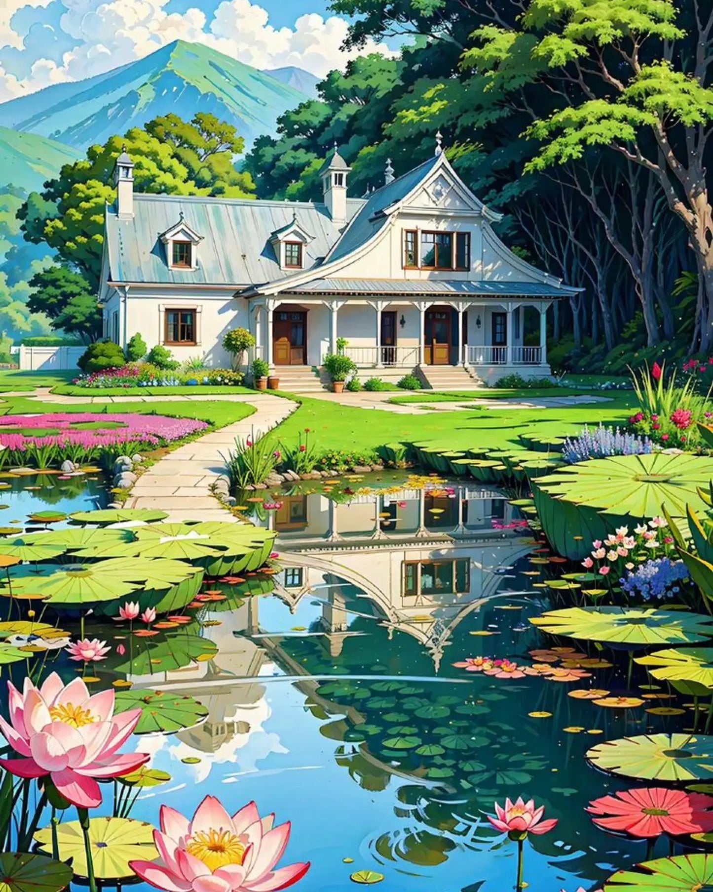 LAKE DIY Acrylic Painting by Numbers Kit on Canvas… - TULIP N TURTLE