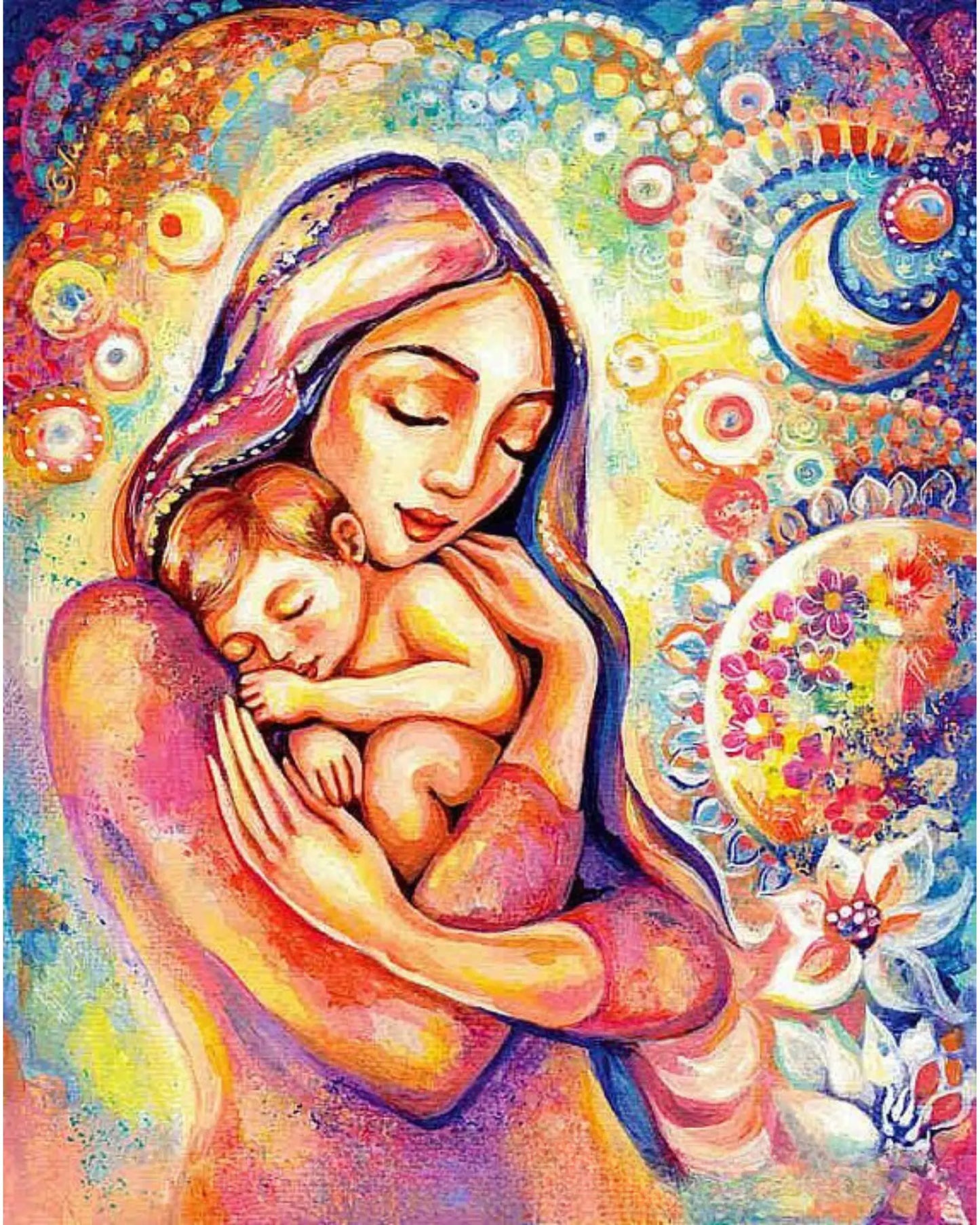 Maternal Bliss DIY Acrylic Painting by Numbers Kit on Canvas… Tulip n Turtle