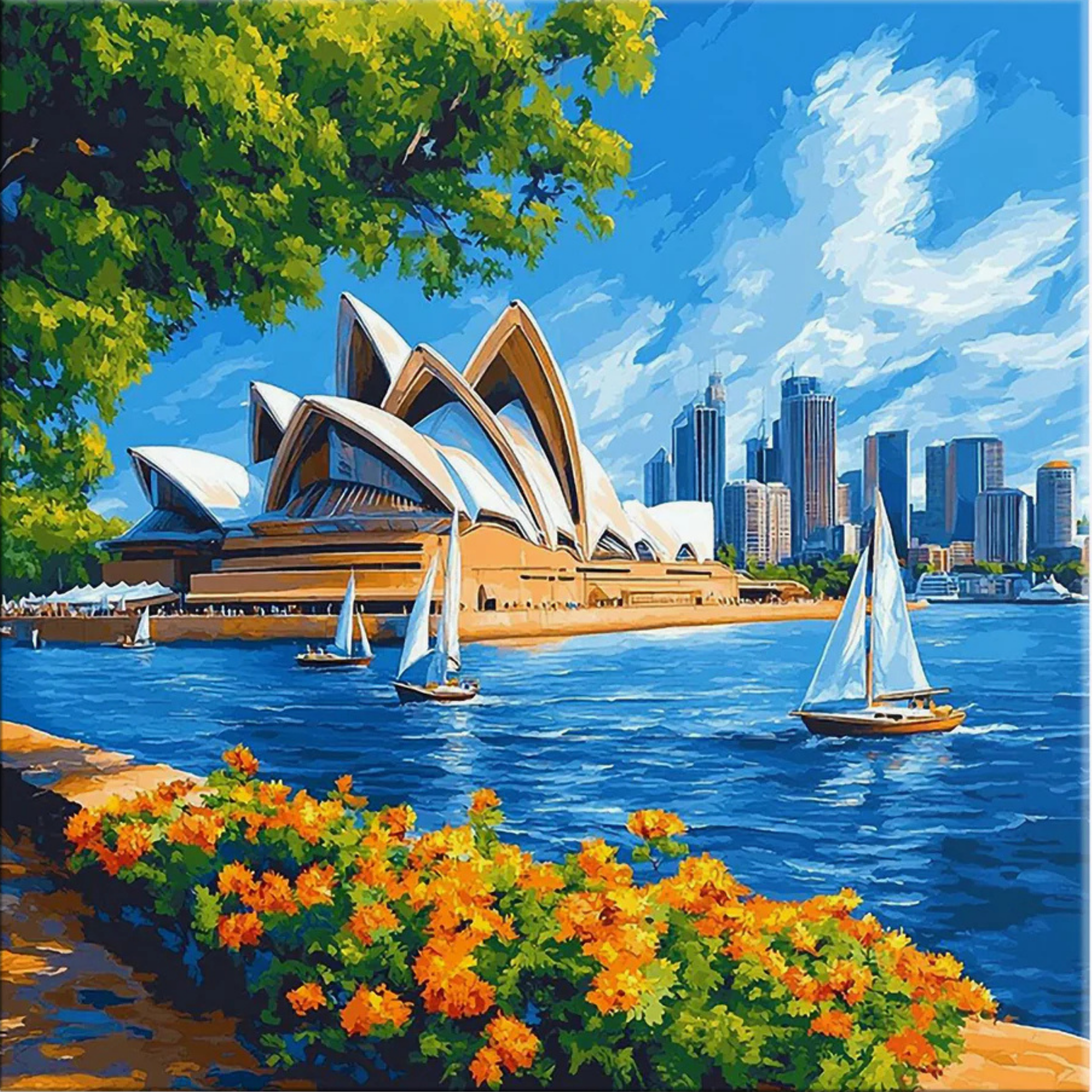 Opera DIY Acrylic Painting by Numbers Kit on Canvas. Deepan Enterprises