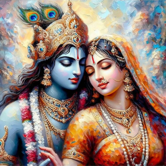 Radha Krishna DIY Acrylic Painting by Numbers Kit on Canvas - TULIP N TURTLE