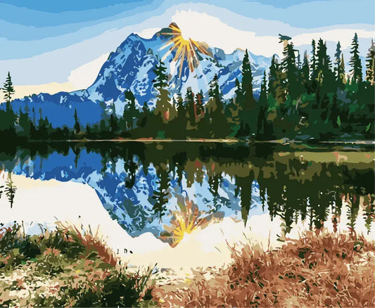REFLECTION DIY Acrylic Painting by Numbers Kit on Canvas. Deepan Enterprises