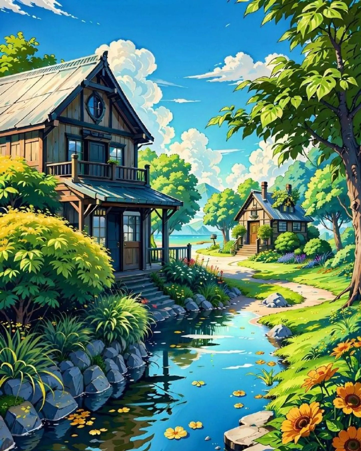 RIVERSIDE DIY Acrylic Painting by Numbers Kit on Canvas - TULIP N TURTLE