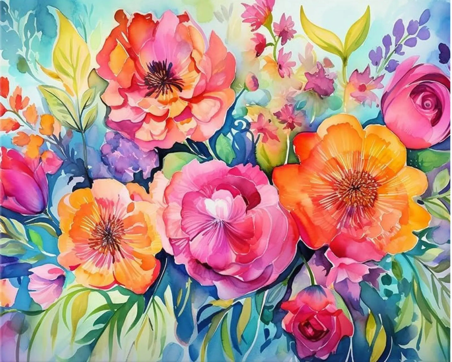 ROSETTE DIY Acrylic Painting by Numbers Kit on Canvas - TULIP N TURTLE