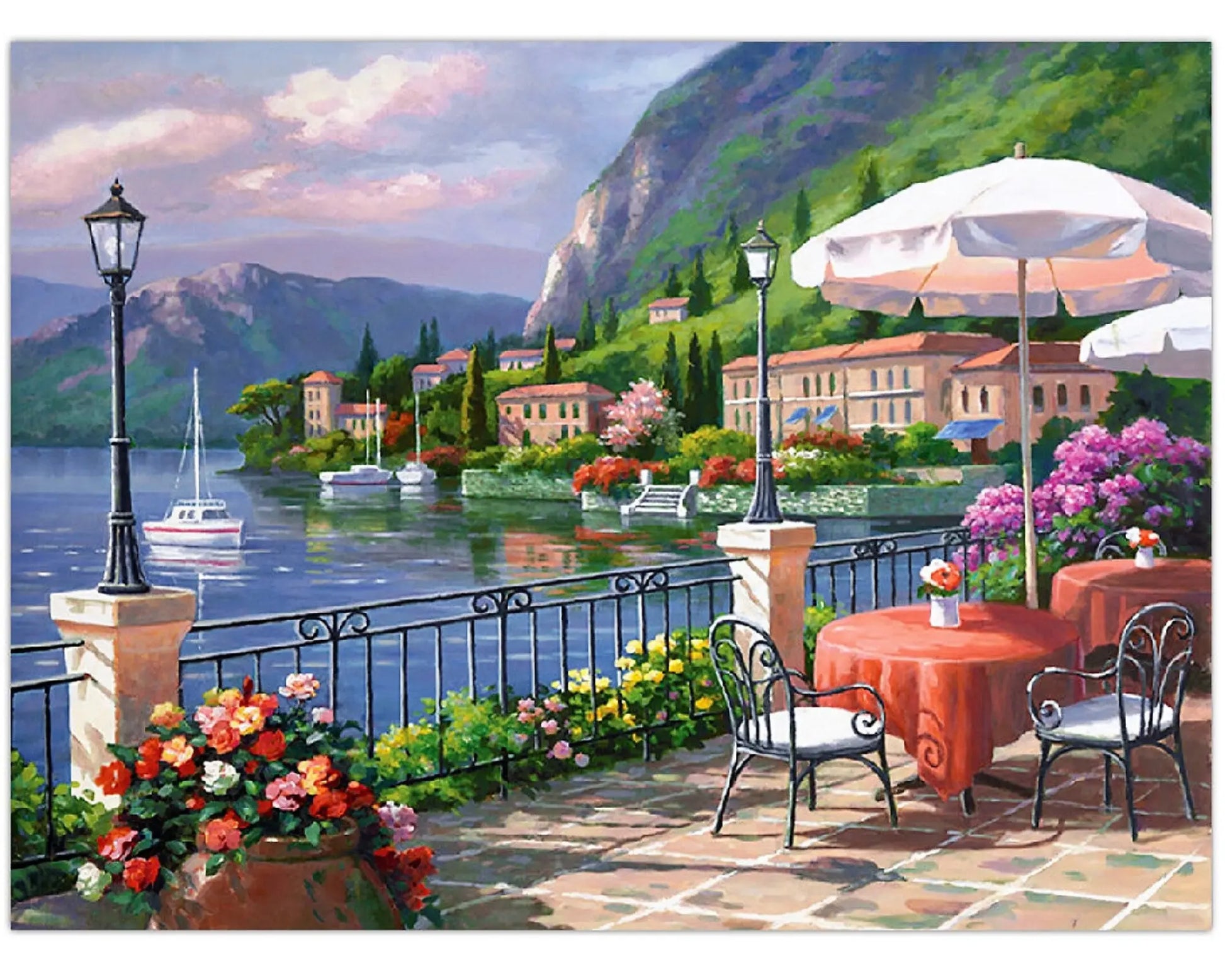 SEA SIDE CAFE DIY Acrylic Painting by Numbers Kit on Canvas Deepan Enterprises
