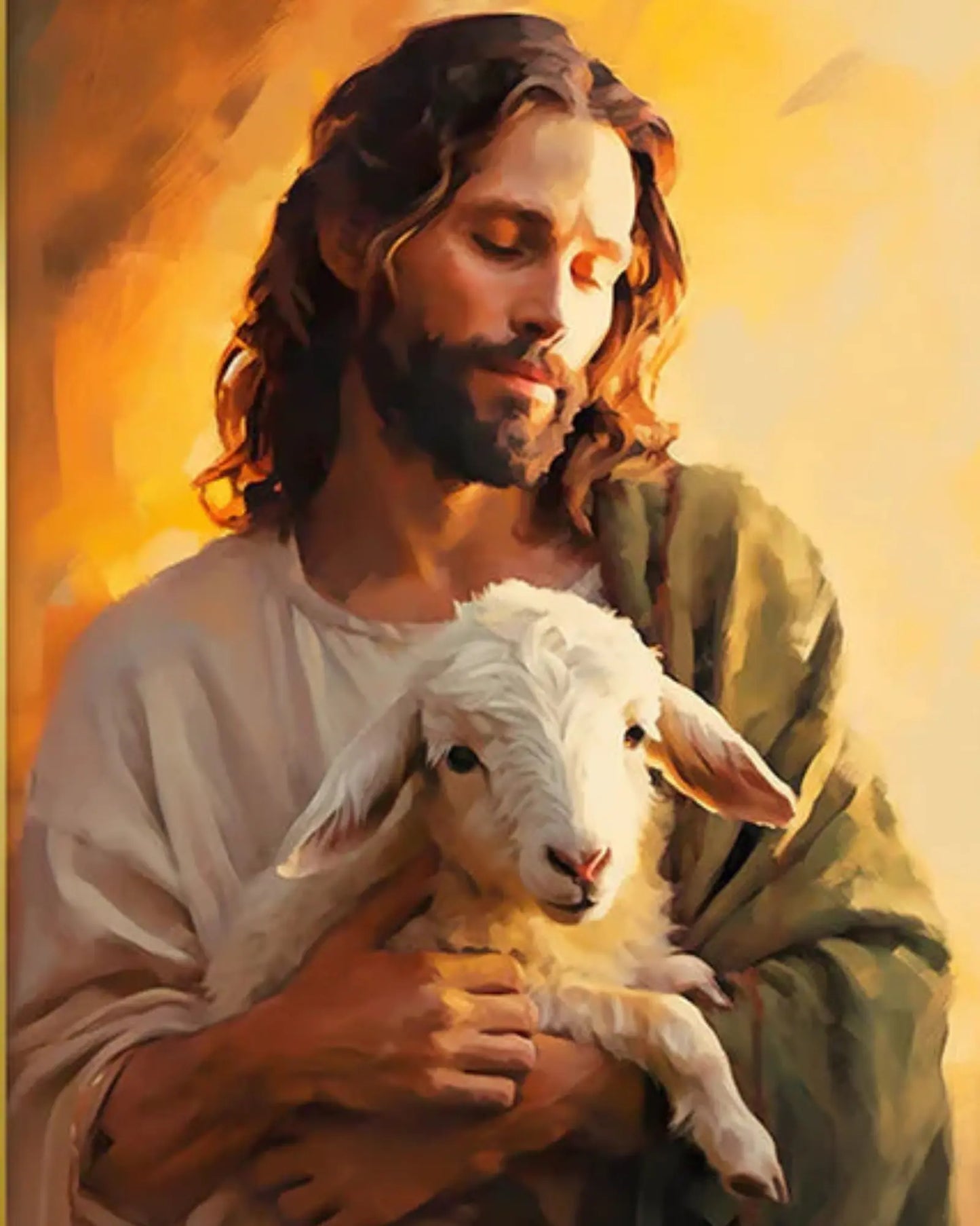 "THE GOOD SHEPHERD" DIY Acrylic Painting by Numbers Kit on Canvas - TULIP N TURTLE