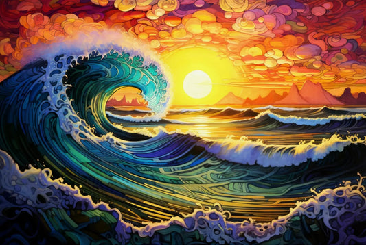 WAVE DIY Acrylic Painting by Numbers Kit on Canvas - TULIP N TURTLE