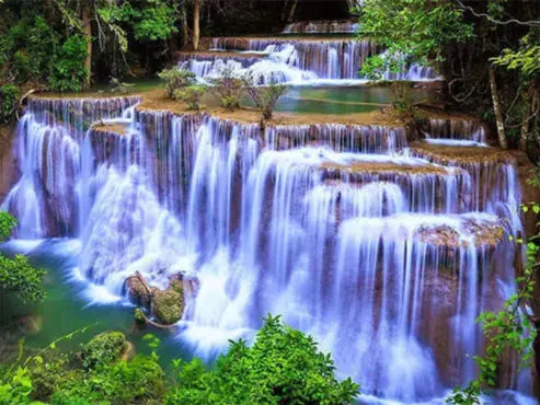 WATER FALL DIY Acrylic Painting by Numbers Kit on Canvas Deepan Enterprises
