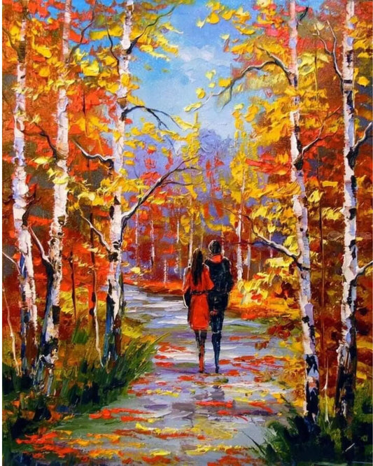 WOODLAND WALK DIY Acrylic Painting by Numbers Kit on Canvas - TULIP N TURTLE