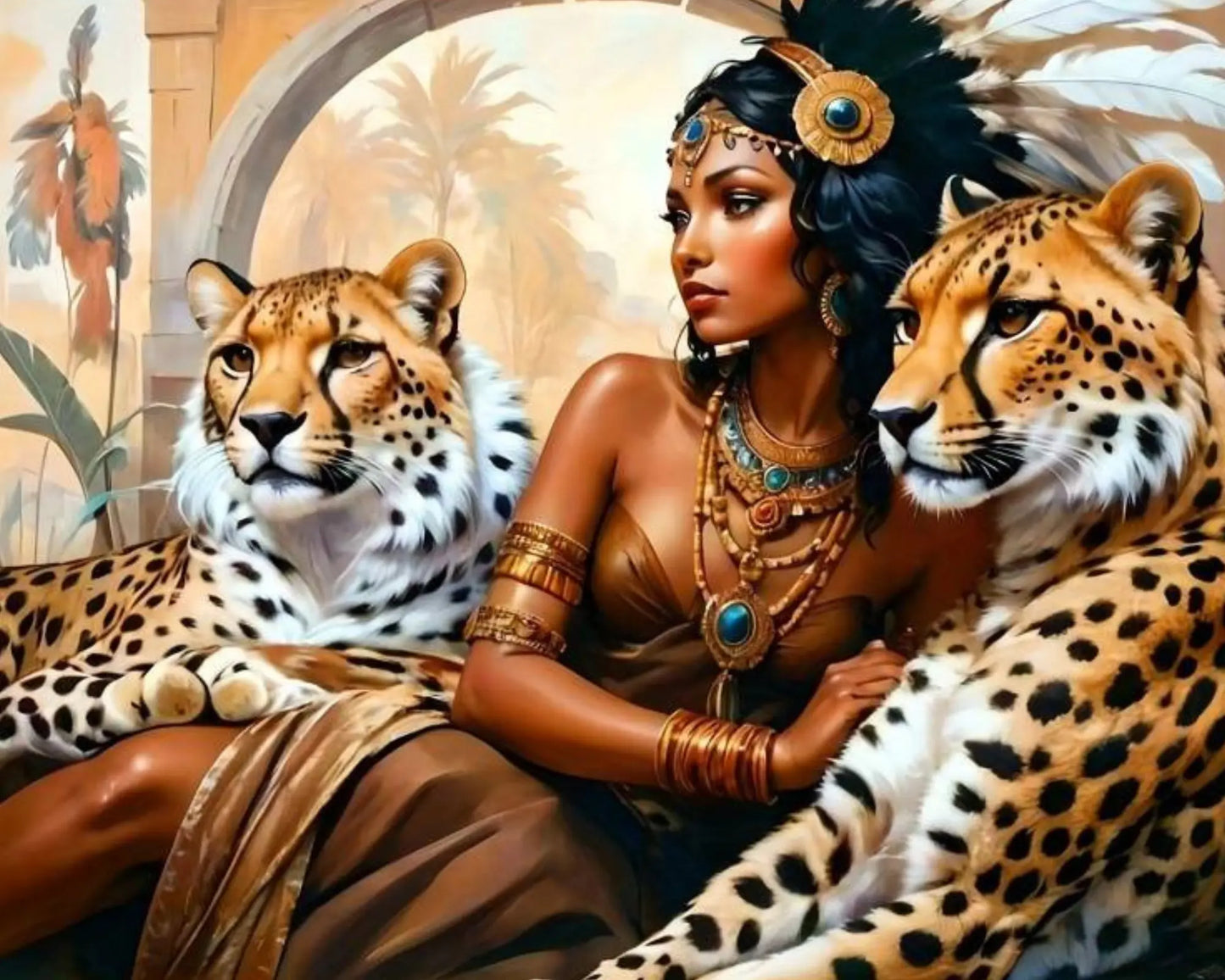 Queen of Beast DIY Acrylic Painting by Numbers Kit on Canvas - TULIP N TURTLE