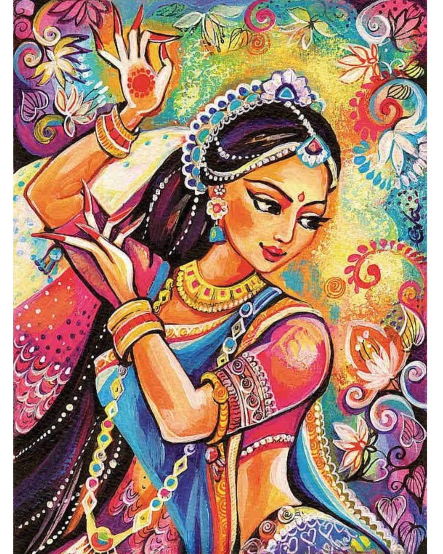 MRIGANAYANI DIY Acrylic Painting by Numbers Kit on Canvas Deepan Enterprises