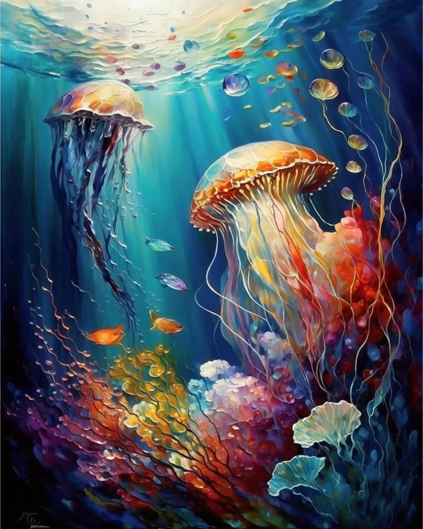 OCEAN DIY Acrylic Painting by Numbers Kit on Canvas… Tulip n Turtle