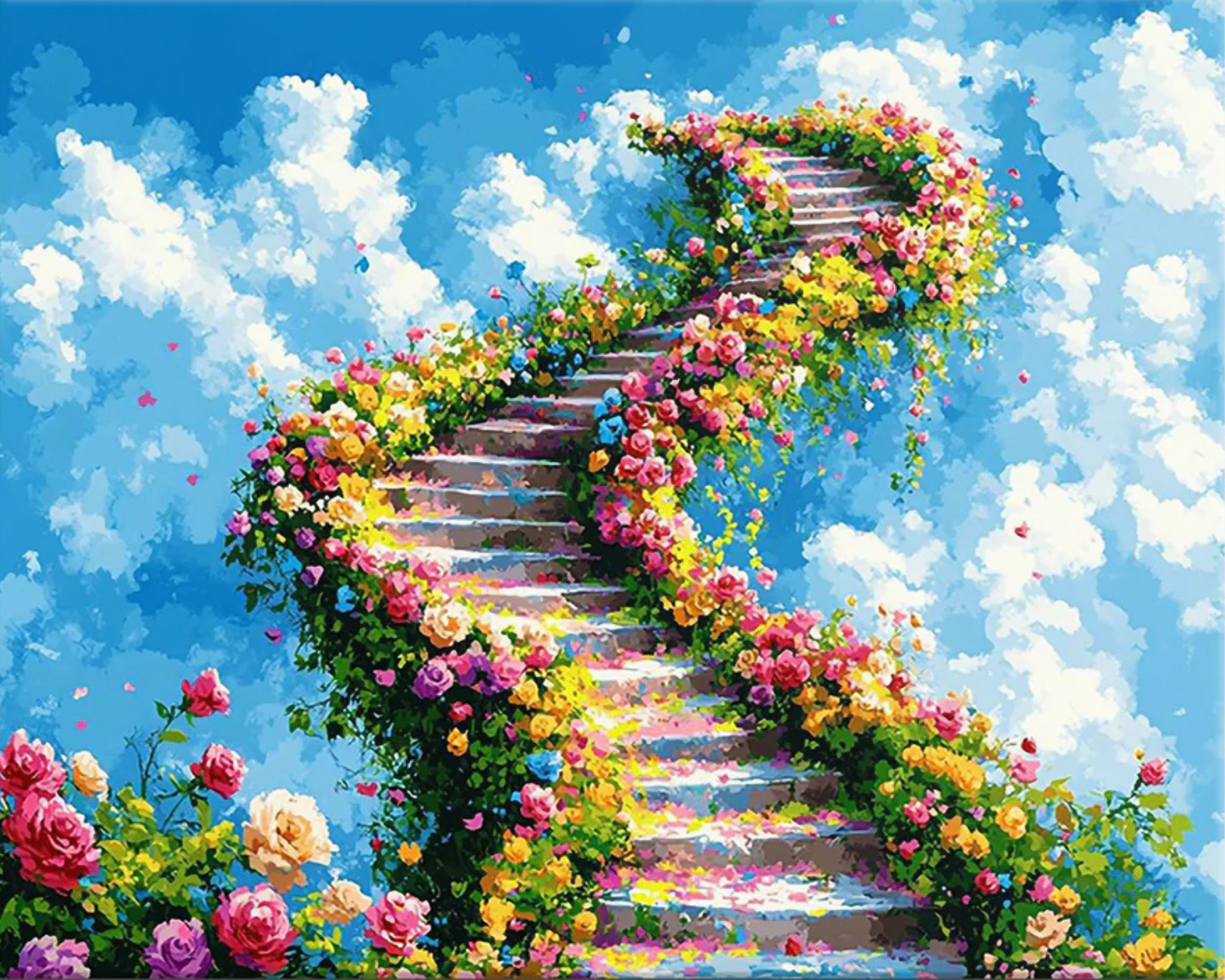 Road to Heaven DIY Acrylic Painting by Numbers Kit on Canvas. Deepan Enterprises