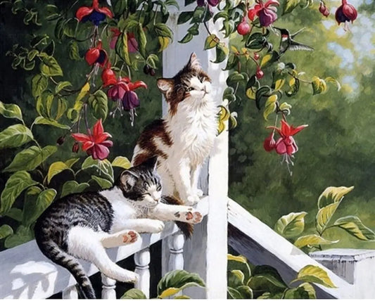 Cute Kitten DIY Acrylic Painting by Numbers Kit on Canvas Deepan Enterprises