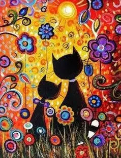 CAT DIY Acrylic Painting by Numbers Kit on Canvas Deepan Enterprises