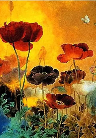 Poppy DIY Acrylic Painting by Numbers Kit on Canvas Deepan Enterprises