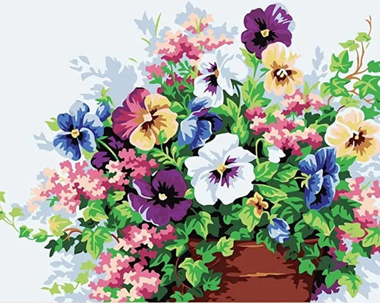 Flower DIY Acrylic Painting by Numbers Kit on Canvas Deepan Enterprises