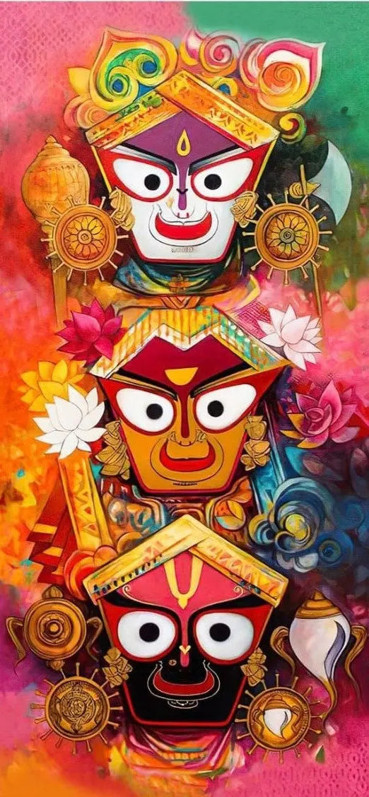 Lord Jagannath DIY Acrylic Painting by Numbers Kit on Canvas… Tulip n Turtle