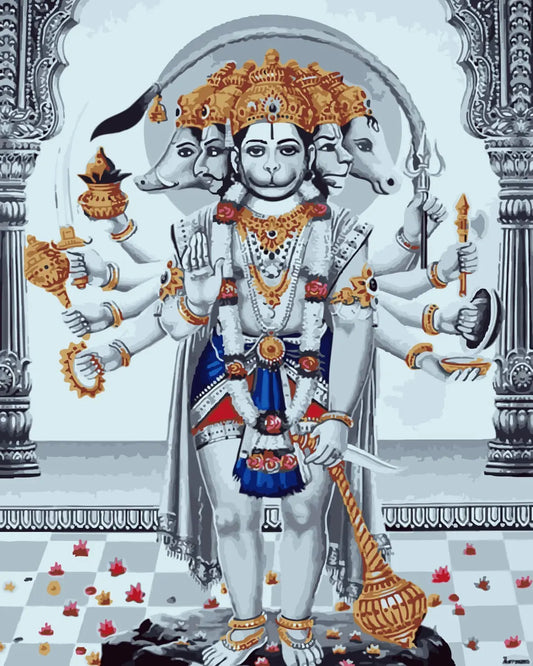 Hanumana DIY Acrylic Painting by Numbers Kit on Canvas Deepan Enterprises