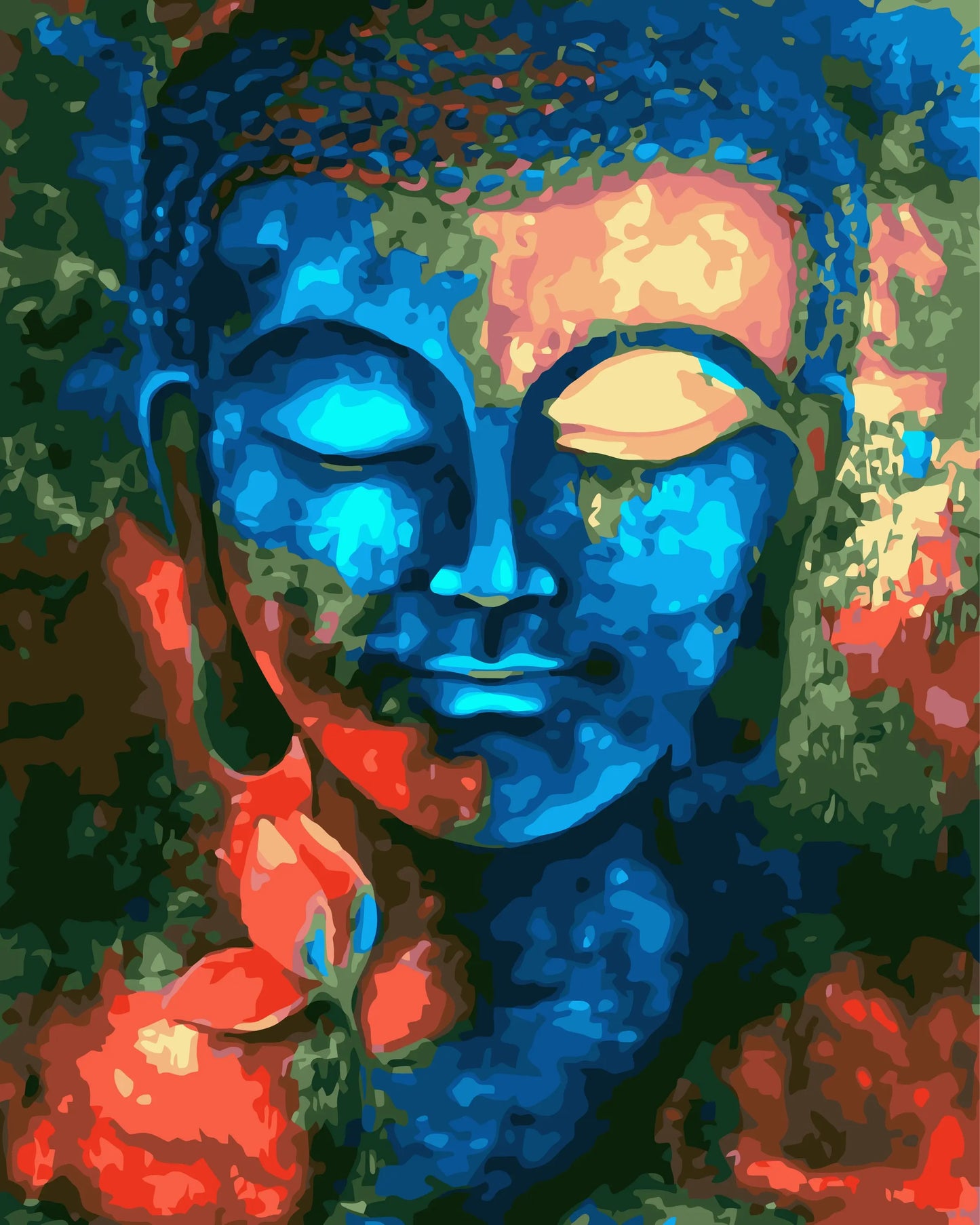 Lord Buddha DIY Acrylic Painting by Numbers Kit on Canvas Deepan Enterprises