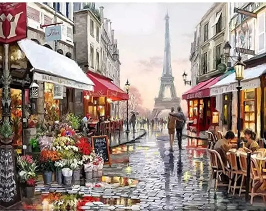 Effiel Tower DIY Acrylic Painting by Numbers Kit on Canvas Deepan Enterprises