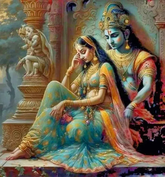 Radha Rani DIY Acrylic Painting by Numbers Kit on Canvas Deepan Enterprises